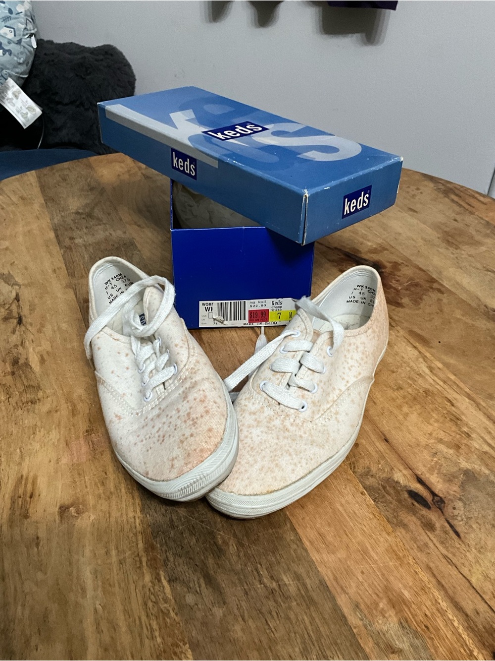Keds Women's Cream Speckled Canvas Sneakers